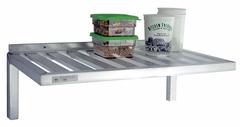 NEW AGE INDUSTRIAL T-Bar Wall Shelf: 48 in x 20 in x 13 in, 48 in x 20 in, 600 lb Load Capacity (MPN 1122). Key specifications — Material: Aluminum; Standards: NSF; Finish: Unfinished; Brand: NEW AGE INDUSTRIAL.