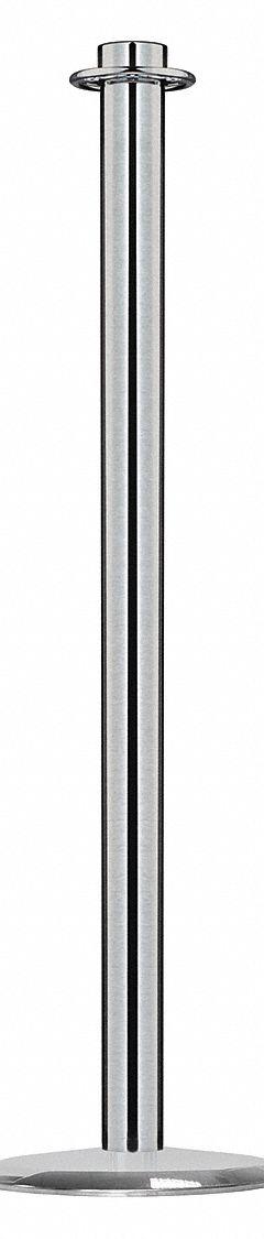 Contemporary Top Post: Contemporary, 33 5/8 in Post Ht, Steel, Flat, 35 in or Less, ADA Compliant (MPN 314U-1S-TAP). Key specifications — Brand: LAWRENCE METAL; Base Shape: Flat; Base Material: Cast Iron; Post Material: Steel; Post Finish: Satin Chrome.