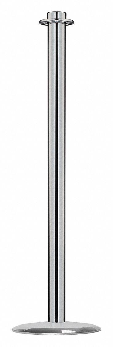 LAWRENCE METAL Contemporary Top Post: Contemporary, 33 5/8 in Post Ht, Steel, Flat, 35 in or Less - Flat-Top Rope Barrier Receiver Posts