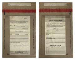 CORTECH Evidence Bag: Dual Sided, 8 in Lg, Puncture Resistant, Clear, 100 PK (MPN C-3-2050). Key specifications — Color: Clear; Includes: Tear off Receipt with Perforated Numbers to Match the Bag; Puncture Resistant: Yes; Product Type: Evidence Bag; Brand: CORTECH.