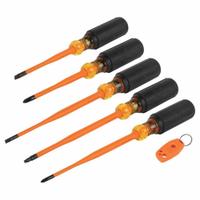 KLEIN TOOLS Insulated Slim Tip Driver Set: 1-10 Pieces, 6 Pieces, Cabinet/Phillips/Square Tip (MPN 33736INS). Key specifications — attr1205274: KLEIN TOOLS; attr1205269: 1/4 in.