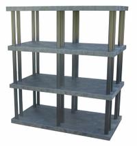 STRUCTURAL PLASTICS Plastic Shelving: 66 in x 36 in, 75 in Overall Ht, 4 Shelves (MPN ST6636x4). Key specifications — Resistance Properties: Corrosion-Resistant; Frame Material: Plastic; Shelving Material: High Density Polyethylene; Brand: STRUCTURAL PLASTICS.
