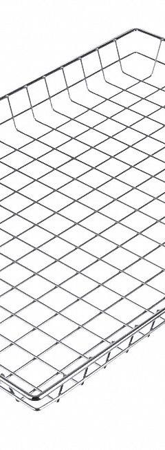 MARLIN STEEL WIRE PRODUCTS Storage Basket: Steel, Chrome-Plated, Silver, 16 5/8 in Overall Wd (MPN 130-12)