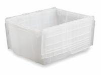 ORBIS Attached Lid Tote: 20.2 gal, 23 7/8 in x 19 5/8 in x 12 5/8 in, Clear Body, Clear Lid, Plastic (MPN FP261 Clear). Key specifications — Material: Plastic; Brand: ORBIS.