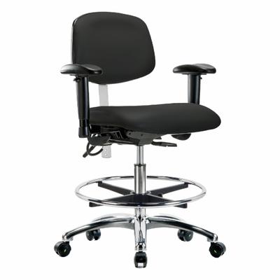 APPROVED VENDOR ESD/Cleanroom Task Chair: Vinyl, Arms Included, Ht Range 21 1/2 in to 29 in - Vinyl ESD & Cleanroom Chairs