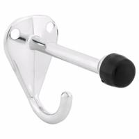 APPROVED VENDOR Coat Hook and Bumper: Zinc, Chrome-Plated, 2 1/4 in Overall Ht, 1 3/8 in Overall Wd (MPN 1ECL2). Key specifications — Hardware Pieces Included: (2) Screws #8 x 3/4 in; Compatible Partition Material: Universal; Finish: Chrome-Plated; Component Type: Coat Hook and Bumper; Brand: APPROVED VENDOR.