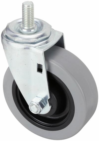 APPROVED VENDOR Stem Caster: Swivel, 4 in Wheel Dia., 1 1/4 in Wheel Wd, Polyurethane - Standard Threaded Stem Casters