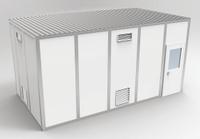 PORTA-FAB Modular Cleanroom: 20 ft x 10 ft x 10 ft, 200 sq ft Int Area, STC 31 (MPN 8CR1020). Key specifications — Brand: PORTA-FAB; Sound Transmission Coefficient: STC 31; Wall Material: Steel; Assembled: Unassembled.