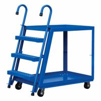 APPROVED VENDOR Vertical-Access Utility Cart: 1,000 lb, 36 in L x 22 in W Shelf, U-Shaped (2) (MPN SPS2-2236). Key specifications — Caster Wheel/Tread Material: Rubber; Brand: APPROVED VENDOR; Caster/Wheel Configuration: (2) Swivel with Brake.