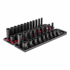 TEKTON Impact Socket Set: 3/8 in Drive Size, Small Set (0-50 pieces) Set Size, 42 Pieces, Metric/SAE (MPN SID91217). Key specifications — attr1204251: TEKTON; attr1215453: 3/8 in; attr1215454: 5/16 in to 3/4 in; attr1224229: Friction.