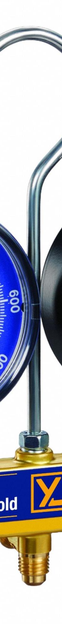 YELLOW JACKET Manifold Gauge: 2 Valves, 0 Hoses, Series Heat Pump Manifold, 3 1/8 in Gauge (MPN 42045). Key specifications — Hose Connection Type: SAE; Product Type: Single Manifold Gauge; For Refrigerant Type: R-32; Brand: YELLOW JACKET; Gauge Boots: No; Sight Glass: No.