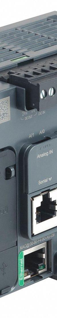 SCHNEIDER ELECTRIC PLC: (14) Discrete/(2) Analog, (10) Relay, 100 to 240V AC (MPN TM221CE24R). Key specifications — attr211240: SCHNEIDER; attr1072668: Clock Included; attr1075941: (2) Analog; attr1075943: (10) Relay.