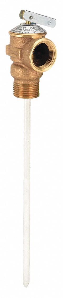 CASH ACME Temperature and Pressure Relief Valve: Section IV ASME Section, MNPT x FNPT, Cast Bronze (MPN 16372-0150). Key specifications — Brand: CASH ACME; Body Material: Cast Bronze.