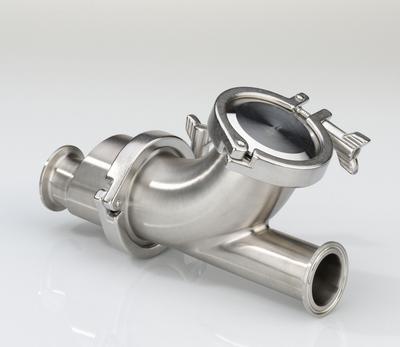 VNE Ball Check Valve: Ball, Y-Style Valve Body, 1/2 in Pipe Size, 316L Stainless Steel - 3-A Certified Stainless Steel Ball Check Valves