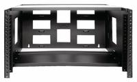 HUBBELL PREMISE WIRING Wall Mount Bracket: 6 U, 8 in Overall Dp, 19 in Overall Wd, Black, Steel (MPN WBB618). Key specifications — Color: Black; Includes: Mounting Hardware; Brand: HUBBELL PREMISE WIRING; Material: Steel; Product Type: Bottom Hinged Bracket.
