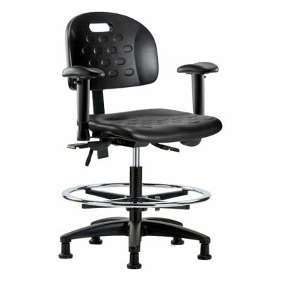 APPROVED VENDOR Ergonomic Chair: Polyurethane, Arms Included, Ht Range 19 3/4 in to 27 1/2 in - Polyurethane Lab Chairs