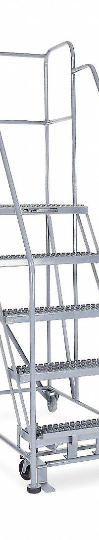 COTTERMAN Mobile Work Platform: 4.2 ft Platform Ht - Max, 24 in x 36 in, Steel, 800 lb Load Capacity (MPN 5WP2436RA3B4B8AC1P6). Key specifications — Folding: Not Foldable; Mobility: Rolling; Components Included: Rubber Foot Pads; Use Location: Indoor; Brand: COTTERMAN; Color: Gray; Height Adjustability: Fixed Height; Includes Handrails: Handrails Included.