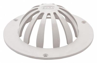 ZURN Dome Strainer: Plastic, 6 in Overall Dia, 2 in Overall Ht, Unfinished - Dome Strainers for Floor Sinks