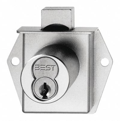 BEST Deadbolt Lock: Coreless, Vertical, Diamond, 2 1/8 in Body Ht, 1 7/8 in Body Wd - Deadbolt Cabinet & Drawer Locks with Interchangeable Cores