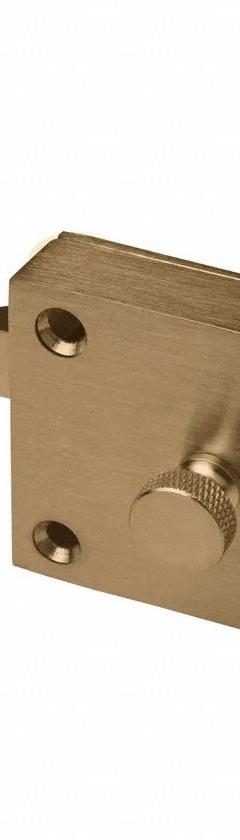 ROCKWOOD Gate Latch: Gate Latch, Concealed Button, 5/8 in Bolt Head Dia, Cast Brass, Bronze, Matte (MPN 602.10). Key specifications — Brand: ROCKWOOD; Color: Bronze; Finish: Matte; Latch Type: Concealed Button; Hardware Included: Yes; Material: Cast Brass; Product Type: Gate Latch.
