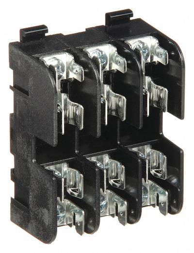 MERSEN Fuse Block: Open Block Design, 3 Pole, 600 V AC, Quick Connect/Screw - Fuse Blocks for UL Class G Fuses