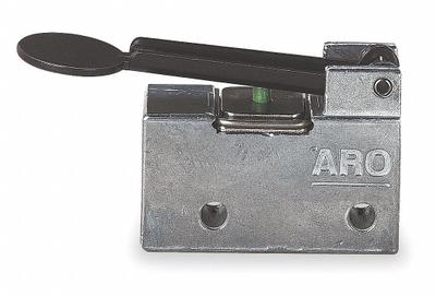 ARO Manual Air Control Valve: 200, Three-Way / Two-Position, Lever, Black - ARO 200 Series Manual Air Control Valves