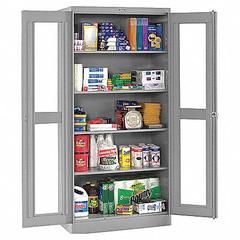 TENNSCO Storage Cabinet: 48 in x 18 in x 78 in, Leveling, 4 Adj Shelves, Swing Handle & Keyed, Gray (MPN CVDJ1878SU MED GREY). Key specifications — attr87898: Leveling; attr87830: Medium Gray; attr87831: Assembled; attr63841: TENNSCO.