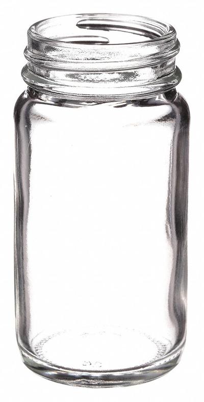 APPROVED VENDOR Sampling Bottle: 240 mL, 58-400, Colorless, 24 Bottles - Clear Wide Mouth Round Glass Lab Bottles