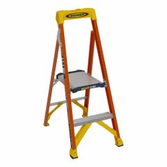 WERNER Step Ladder: 4 ft Ladder Size, Fiberglass, 300 lb Load Capacity, 13 lb Wt, 12 in x 12.5 in (MPN RS1A04). Key specifications — Brand: WERNER; Included Features: Impact-Resistant Bracing.