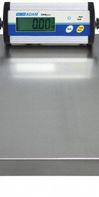 ADAM EQUIPMENT Floor Scale: 33 lb Wt Capacity - Imperial, 0.005 kg/0.01 lb Readability, Floor Scale (MPN CPWPLUS15). Key specifications — Weighing Units: lb; Platform Material: Stainless Steel; Connection Ports: RS-232; Brand: ADAM EQUIPMENT; Readability: 0.005 kg/0.01 lb.