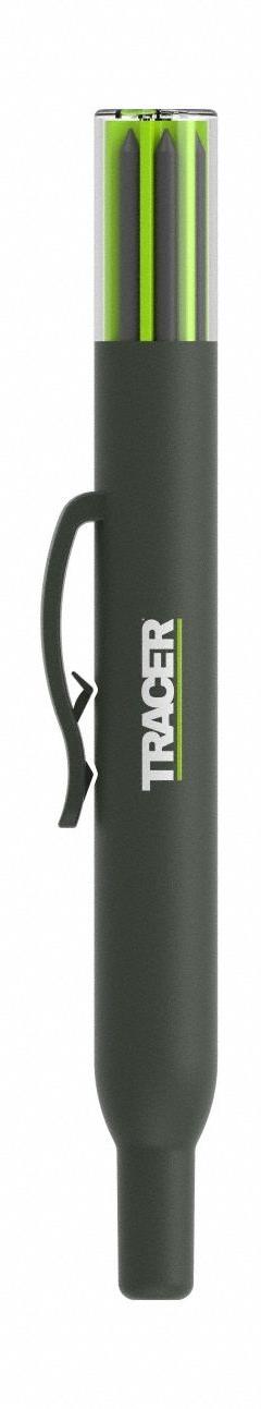 TRACER Carpenter's Pencil: Holster, Carpenter's Pencil, Gray, Metal/Plastic/Tile/Wood, Black, Hard (MPN ALH1). Key specifications — attr1284576: Oval; attr1284577: TRACER; attr1284590: Holster; attr1284591: Gray; attr1284575: Plastic; attr1284574: Black.