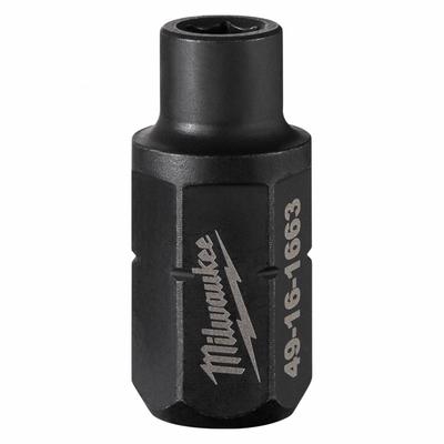MILWAUKEE Impact Socket Adapter: 1/4 in Input Drive Size, Black Oxide, 1/4 in Output Drive Size - 1/4" Drive Impact Socket Adapters