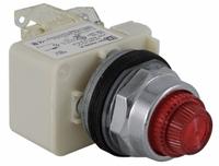 SCHNEIDER ELECTRIC Pilot Light: 30 mm Panel Mounting Size, Red, LED, 9001K Series (MPN 9001KT35LRR31). Key specifications — Series: 9001K; Brand: SCHNEIDER; Includes Push-To-Test: Push-To-Test Included.