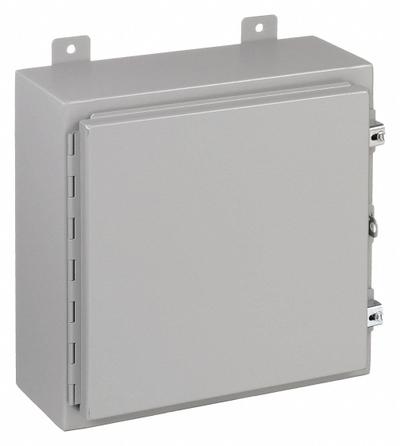 WIEGMANN Enclosure: Steel, 24 in x 24 in x 10 in, NEMA 12/13, Solid Cover - Steel Dust-Tight Enclosures