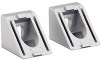 Angle Connector 45°: 45° Angle Connector, 40 Series, 50.9 mm x 40 mm x 40 mm, For 8 mm Slot Wd, 2 PK (MPN 093WS40145N08). Key specifications — Material: Aluminum; Brand: FATH INC.; Finish: Powder-Coated.