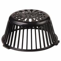 JAY R. SMITH MFG. CO Dome Strainer: 11 1/8 in Overall Dia, 5 1/4 in Overall Ht, Plastic, Unfinished (MPN 1010D). Key specifications — Connection Type: Flanged; Finish: Unfinished; Brand: JAY R. SMITH MFG. CO.