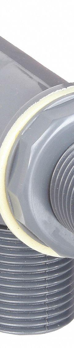 KERICK Float Valve: For Water Media, Angle Valve Body, Float Valve Body, Bulkhead, PVC, 1/2 in MNPT (MPN PT050525). Key specifications — Mounting: Bulkhead; Standards: Standard 169; Arm Adjustability: Adjustable; Connection Gender - Side 1: Male; Connection Gender - Side 2: Male; Brand: KERICK; Connection Type - Side 1: NPT; Connection Type - Side 2: NPT.