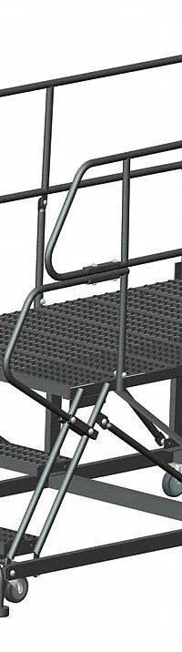 BALLYMORE Mobile Work Platform: 2.5 ft Platform Ht - Max, 36 in x 60 in, Steel, 800 lb Load Capacity (MPN SEP3-3660). Key specifications — Folding: Not Foldable; Mobility: Rolling; Brand: BALLYMORE; Color: Gray; Height Adjustability: Fixed Height; Includes Handrails: Handrails Included; Locking Mechanism: Foot-Activated Step Lock; Handrails: Includes Handrails.