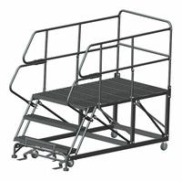 BALLYMORE Mobile Work Platform: 2.5 ft Platform Ht - Max, 36 in x 60 in, Steel, 800 lb Load Capacity (MPN SEP3-3660). Key specifications — Folding: Not Foldable; Mobility: Rolling; Brand: BALLYMORE; Color: Gray; Height Adjustability: Fixed Height; Includes Handrails: Handrails Included; Locking Mechanism: Foot-Activated Step Lock; Handrails: Includes Handrails.