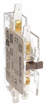 SQUARE D Auxiliary Contact: 2NO, 5 A Max Current (AC) (MPN 9999D20). Key specifications — Brand: SQUARE D.