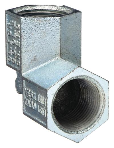HUBBELL KILLARK Elbow, 90 Degrees: Iron, Powder Coated, FF, 1/2 in Trade Size, Female to Female - 90° Elbows