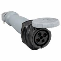HUBBELL Pin and Sleeve Connector: Black, 600V AC, Three Phase, 100 A, 3 Pole, 4 Wire, IEC Grounding (MPN HBLS4100C5W). Key specifications — Brand: HUBBELL.
