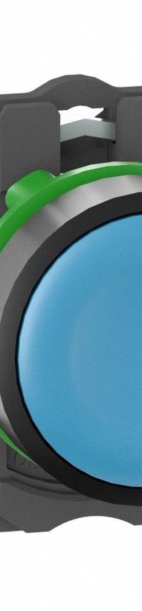 SCHNEIDER ELECTRIC Wireless Push Button Transmitter: 22 mm Panel Mounting Size, XB5R (MPN ZB5RTA6). Key specifications — attr207014: ZB5RTA6; attr1020909: Momentary; attr1020910: Transmitter; attr1020912: Blue; attr1020913: Plastic; attr1020918: None; attr1020930: Non-Illuminated; attr1020931: Plastic.
