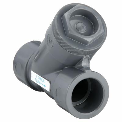 HAYWARD Y Check Valve: Piston, Y-Style Valve Body, 1/2 in Pipe Size, Socket x Socket - PVC Y Piston Check Valves
