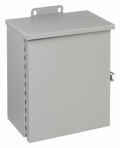 WIEGMANN Enclosure: Steel, 12 in x 10 in x 6 in, 3R, Solid Cover, Hinged, Included - Steel Enclosures with Hinged Covers
