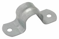 Conduit & Pipe Strap Clamp, Two-Hole: 1 1/4 in Trade Size, Steel, EMT (MPN 2095). Key specifications — Manufacturer Part Number: 2095; Color: Gray; Compatible Conduit Trade Size: 1-1/4 in; Compatible Conduit Type: EMT; Compatible Nominal Conduit/Pipe Size: 1-1/4 in; Compatible Pipe Size: 1-1/4 in; Finish: Electroplated; Material: Steel.