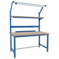 BENCHPRO Workbenches: Adj Ht, Particleboard, 72 in x 30 in, 6,600 lb Overall Load Capacity, Blue (MPN KPBC-6). Key specifications — Brand: BENCHPRO; Height Adjustability: Adjustable Height.