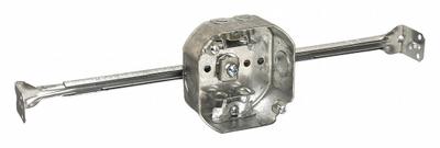 RACO Electrical Box: Steel, Steel Material & Nominal Size, Octagon, 2 Gangs - Ceiling Electrical Boxes