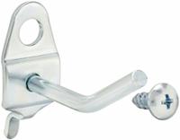 APPROVED VENDOR Single Rod Pegboard Hook: 1/4 in Peg Hole, For 1 in Pegboard Hole Spacing, 10 PK (MPN 5TPC9). Key specifications — Finish: Zinc-Plated; Color: Silver; Locking System: Screw-In; Mounting Type: Surface; Accessory Type: 30-Degree Single Hook; Brand: APPROVED VENDOR.