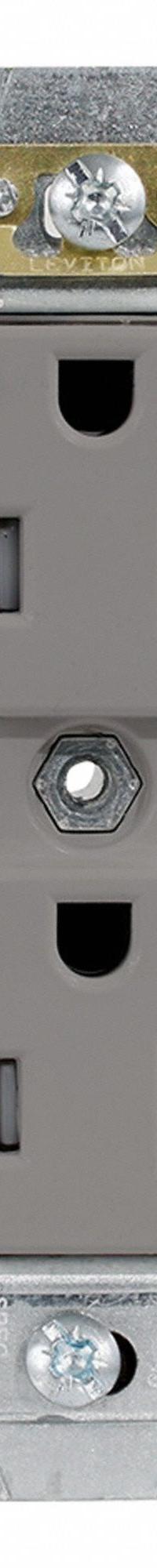 LEVITON Plugs and Receptacles: Duplex, 5-20, Gray, 125V AC, 20 A, 2 Pole / 3 Wire (MPN TCR20-GY)